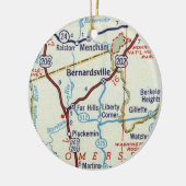 Bernardsville NJ Map Keramisch Ornament (Links)