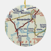 Bernardsville NJ Map Keramisch Ornament (Achterkant)