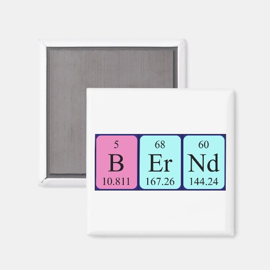 Bernd periodieke table name magnet (Voorkant / Achterkant)