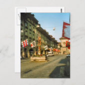 Berne, hoofdstraat- en kloktoren, briefkaart (Voorkant / Achterkant)