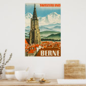 Berne, Zwitserland, reisposter Poster (Keuken)