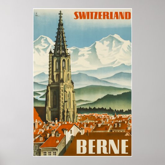Berne, Zwitserland, reisposter Poster (Voorkant)