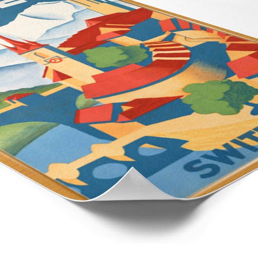 BERNE Zwitserland Vintage Travel Poster (Hoek)