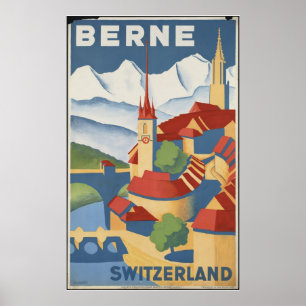 Berne Zwitserland Vintage Travel Poster & Retro