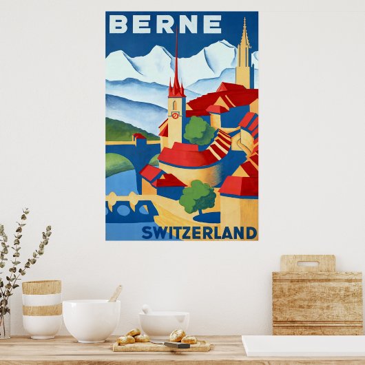 Berne ~ Zwitserland ~ Zwitsers reisposter Poster (Keuken)