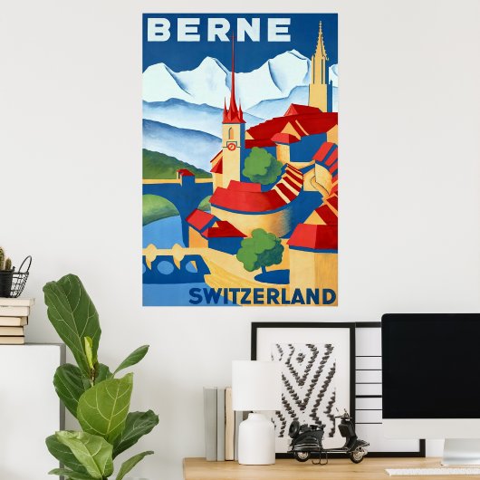 Berne ~ Zwitserland ~ Zwitsers reisposter Poster (Thuiskantoor)