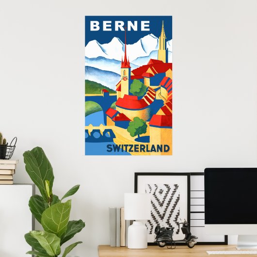 Berne, Zwitserse reisposter Poster (Thuiskantoor)
