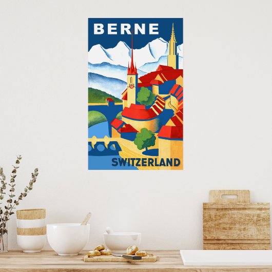 Berne, Zwitserse reisposter Poster (Keuken)