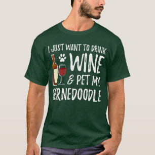 Bernedle hondenliefhebber wijn grappig hond moeder t-shirt