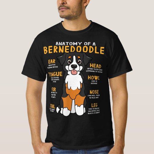 Bernedole Anatomy Funny Dog mam Papa Cute Gift T-shirt (Voorkant)