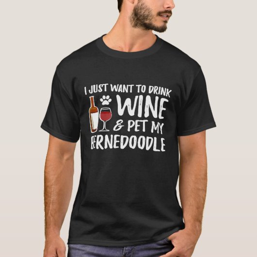 Bernedole Dog Wine Dog mama T-shirt (Voorkant)