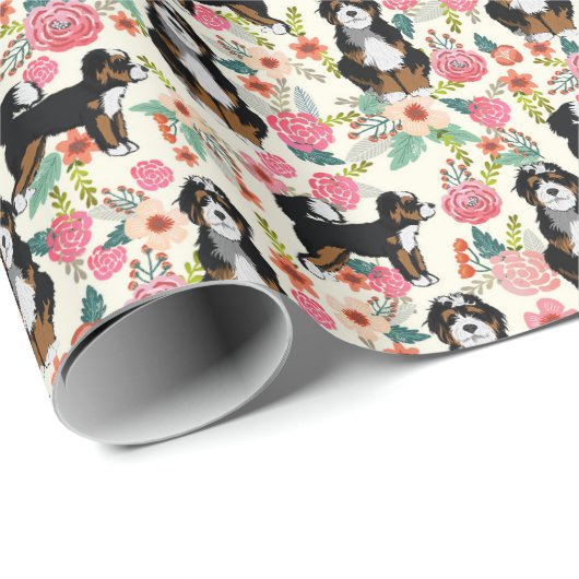 Bernedole Floral Dog Cadeaupapier (Rol Hoek)