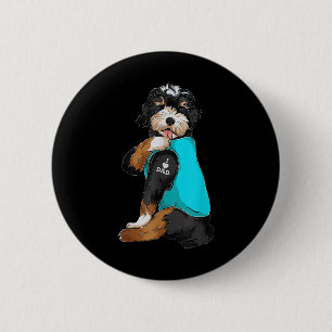 Bernedole I Love Dad Tattoo Apparel, Dog Dad Gif Ronde Button 5,7 Cm