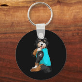 Bernedole I Love Dad Tattoo Apparel, Dog Dad Gif Sleutelhanger (Voorkant)