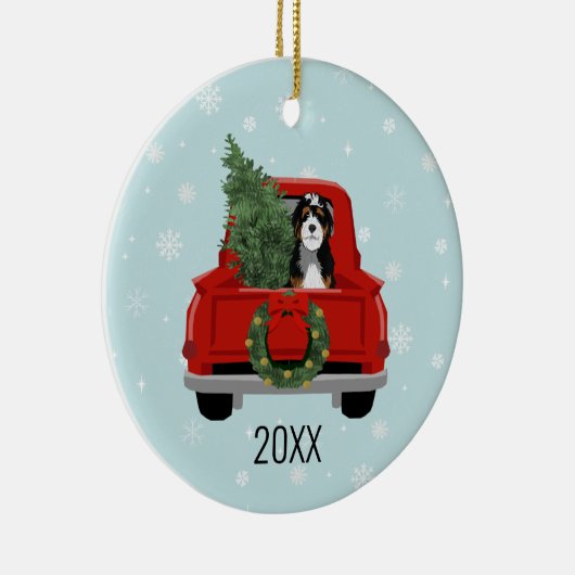 Bernedole kersthond keramisch ornament (Rechts)