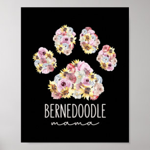 Bernedole Mama Floral Paw Dog mama Poster