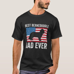 Bernedole Papa Pappa Amerikaanse vlag Bernedoodle  T-shirt