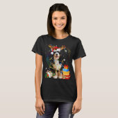 Bernedole Reindeer kerstlammeren Funny Dog Xm T-shirt (Voorkant volledig)