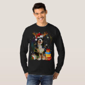 Bernedole Reindeer kerstlammeren Funny Dog Xm T-shirt (Voorkant volledig)