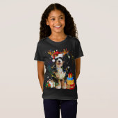 Bernedole Reindeer kerstlammeren Funny Dog Xm T-shirt (Voorkant volledig)