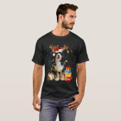 Bernedole Reindeer kerstlammeren Funny Dog Xm T-shirt (Voorkant volledig)