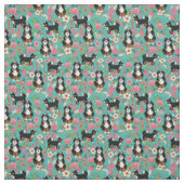 Bernedole vintage florals turquoise stof (Swatch)
