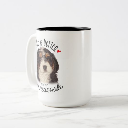 Bernedoodle 2 tone 15oz Mok (Voorkant links)