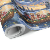 Bernedoodle Christmas Boat Holiday Cadeaupapier (Rol Hoek)