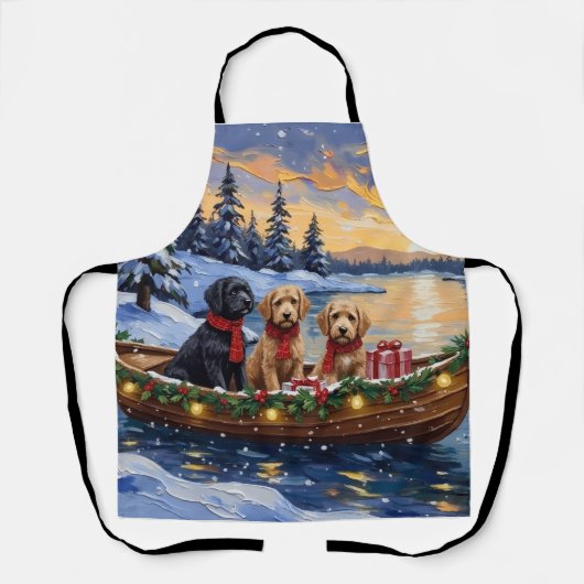 Bernedoodle Christmas Boat Holiday Schort (Voorkant)