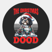 Bernedoodle Christmas Dog Breed The Christmas Dood Ronde Sticker (Voorkant)