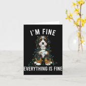 Bernedoodle Christmas I'm Fine Everything Is Fine Kaart (Gele Bloem)