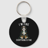 Bernedoodle Christmas I'm Fine Everything Is Fine  Sleutelhanger (Voorkant)