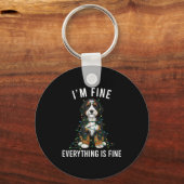 Bernedoodle Christmas I'm Fine Everything Is Fine  Sleutelhanger (Voorkant)