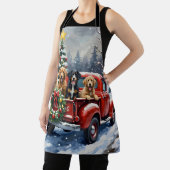 Bernedoodle Christmas Red Truck Holiday Schort (Insitu)