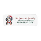 Bernedoodle Dog Christmas Return Address           Etiket (Voorkant)