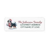 Bernedoodle Dog Christmas Return Address           Etiket (Voorkant)