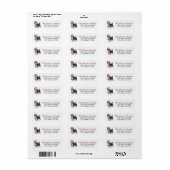 Bernedoodle Dog Christmas Return Address           Etiket (Full Sheet)