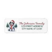 Bernedoodle Dog Christmas Return Address           Etiket (Voorkant)