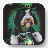 Bernedoodle Dog fiets St. Patrick's Day Papieren Bordje (Voorkant)