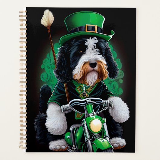 Bernedoodle Dog fiets St. Patrick's Day Planner (Voorkant)