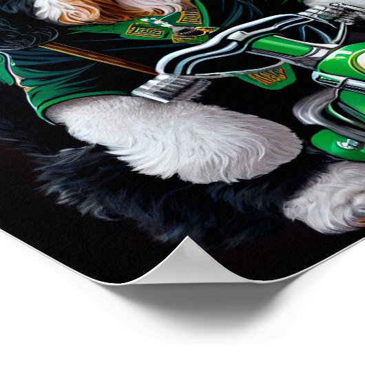 Bernedoodle Dog fiets St. Patrick's Day Poster (Hoek)