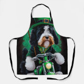 Bernedoodle Dog fiets St. Patrick's Day Schort (Voorkant)