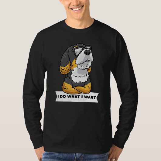 Bernedoodle Dog With Sunglasses Stubborn T-shirt (Voorkant)