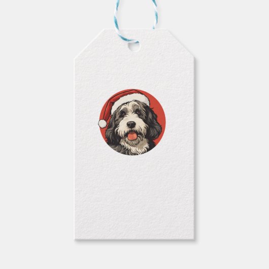 Bernedoodle Dog Xmas Doodle Dood Schattige Christm Cadeaulabel (Voorkant)