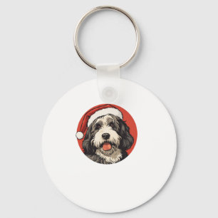 Bernedoodle Dog Xmas Doodle Dood Schattige Christm Sleutelhanger