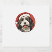 Bernedoodle Dog Xmas Doodle Dood Schattige Christm Sparkling Wijnetiket (Enkel label)