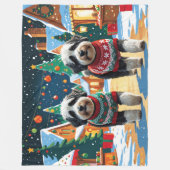Bernedoodle Dogs Christmas Snow Holiday Fleece Deken (Voorkant)