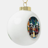 Bernedoodle Dogs Christmas Snow Holiday Keramische Bal Ornament (Links)