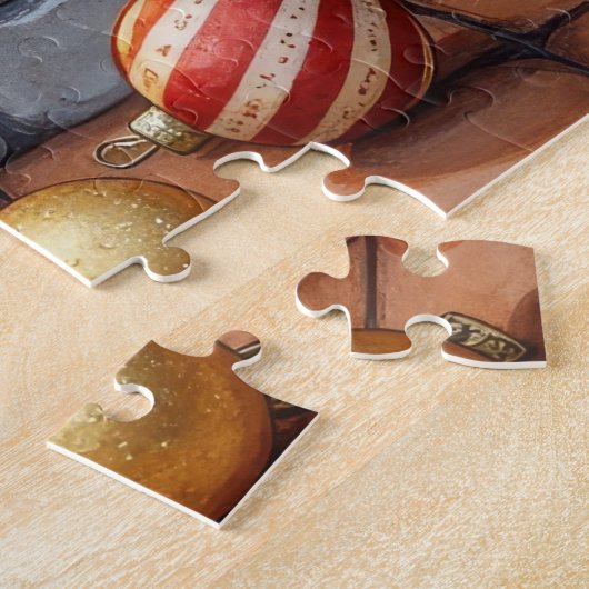 Bernedoodle Fireplace with Christmas Lights Legpuzzel (Zijkant)