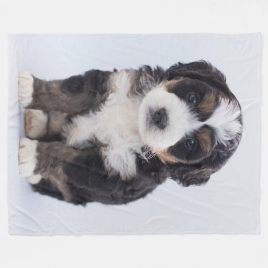 Bernedoodle Fleece Blanket (Voorkant (Horizontaal))